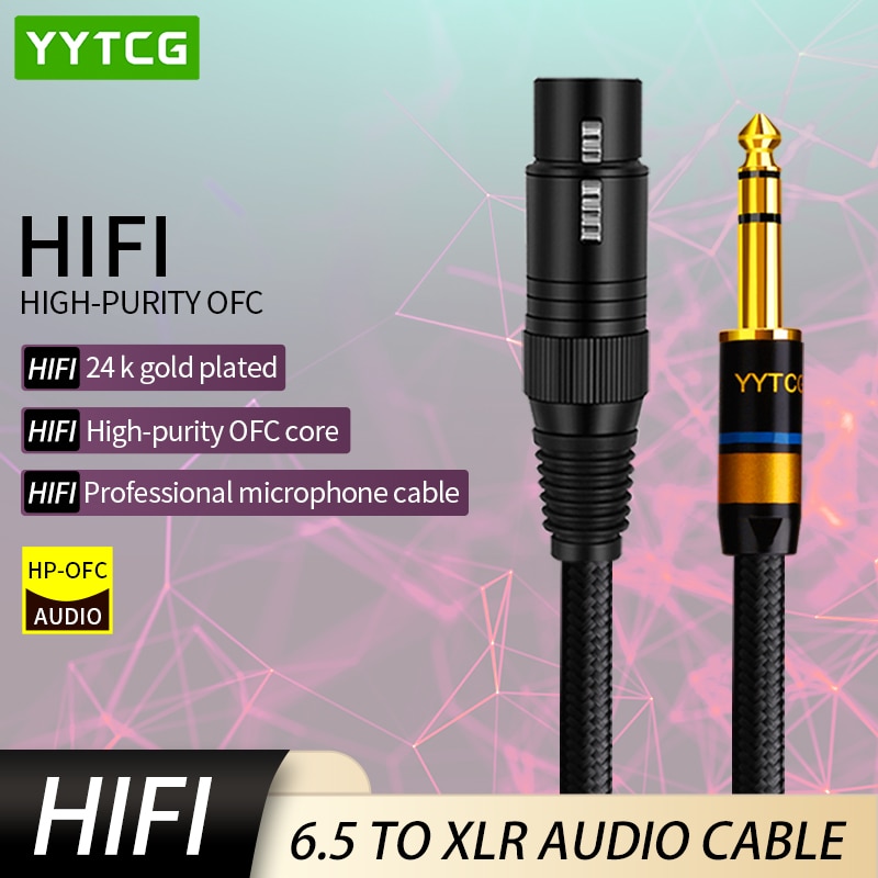 ũ ̺ XLR 3 -  6.5mm ũ  Aux ڵ TRS 6.35mm/6.5mm  - XLR  AMP  ڵ